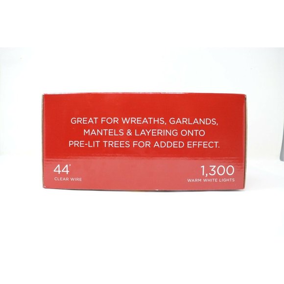 1300 Warm White LED Lights on 44ft CLEAR WIRE w/Remote Christmas Cluster Garland - Picture 10 of 12